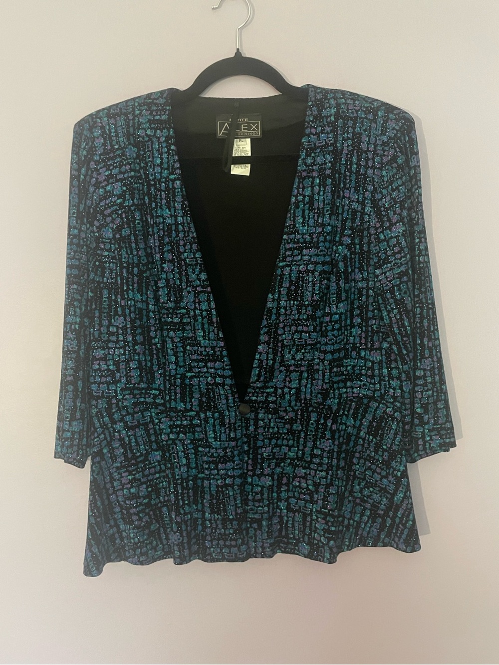 Alex Evenings Blazer / Evening Jacket with Blue & Purple Geometric Print PL